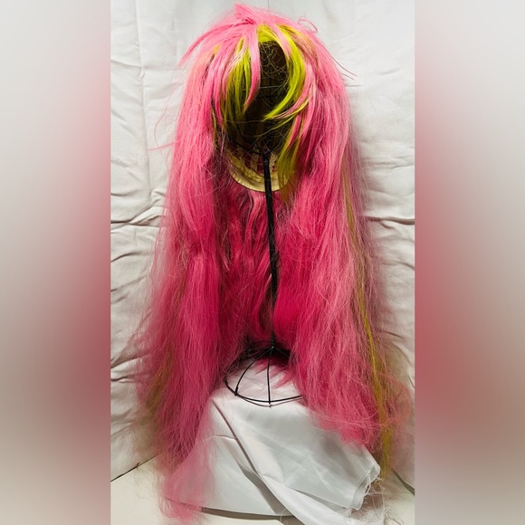 Pink and Green Sythetic Wig - Picture 1 of 5